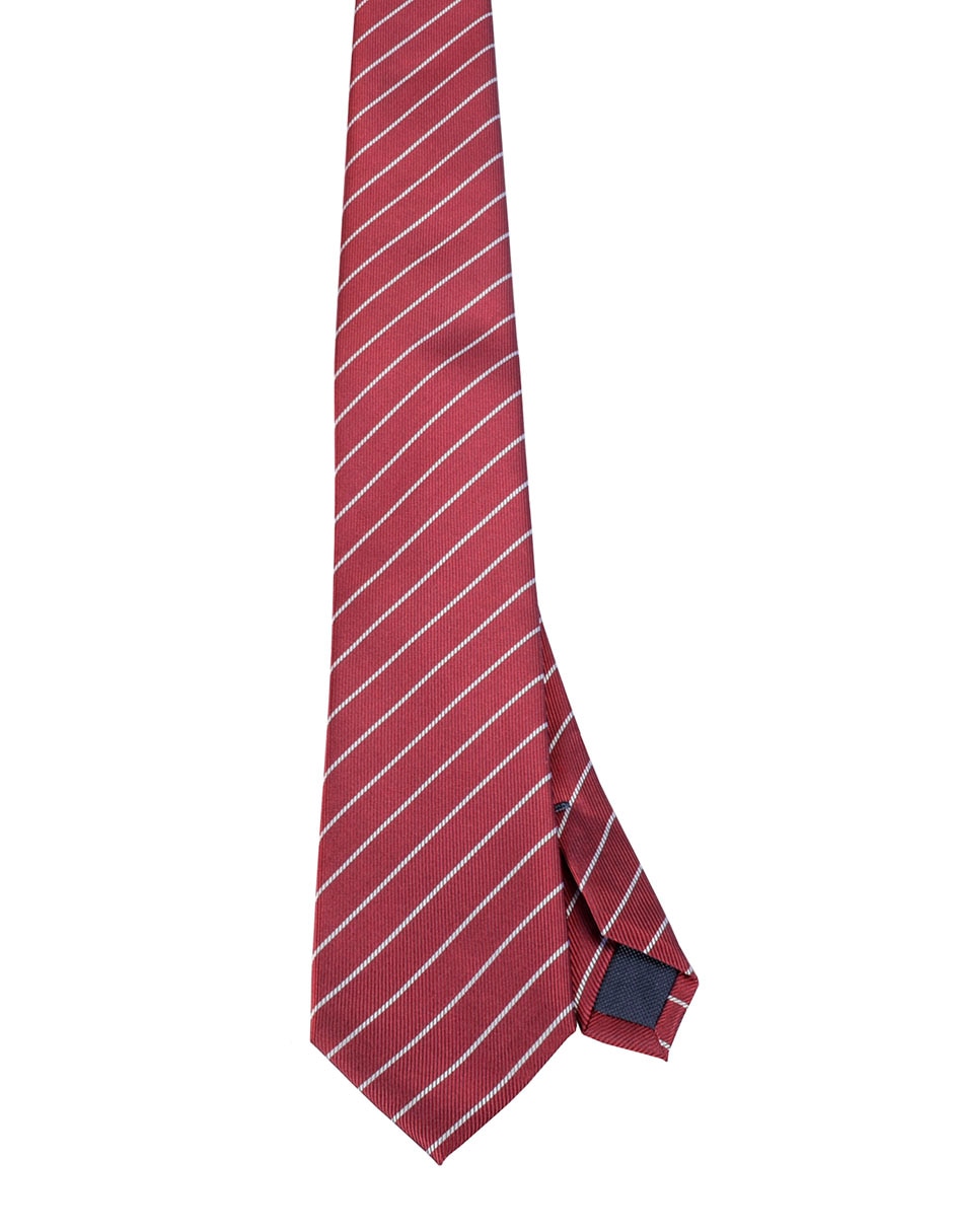 Corbata regular de seda estampado a rayas para hombre