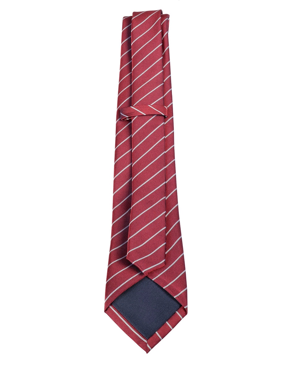 Corbata regular de seda estampado a rayas para hombre 2
