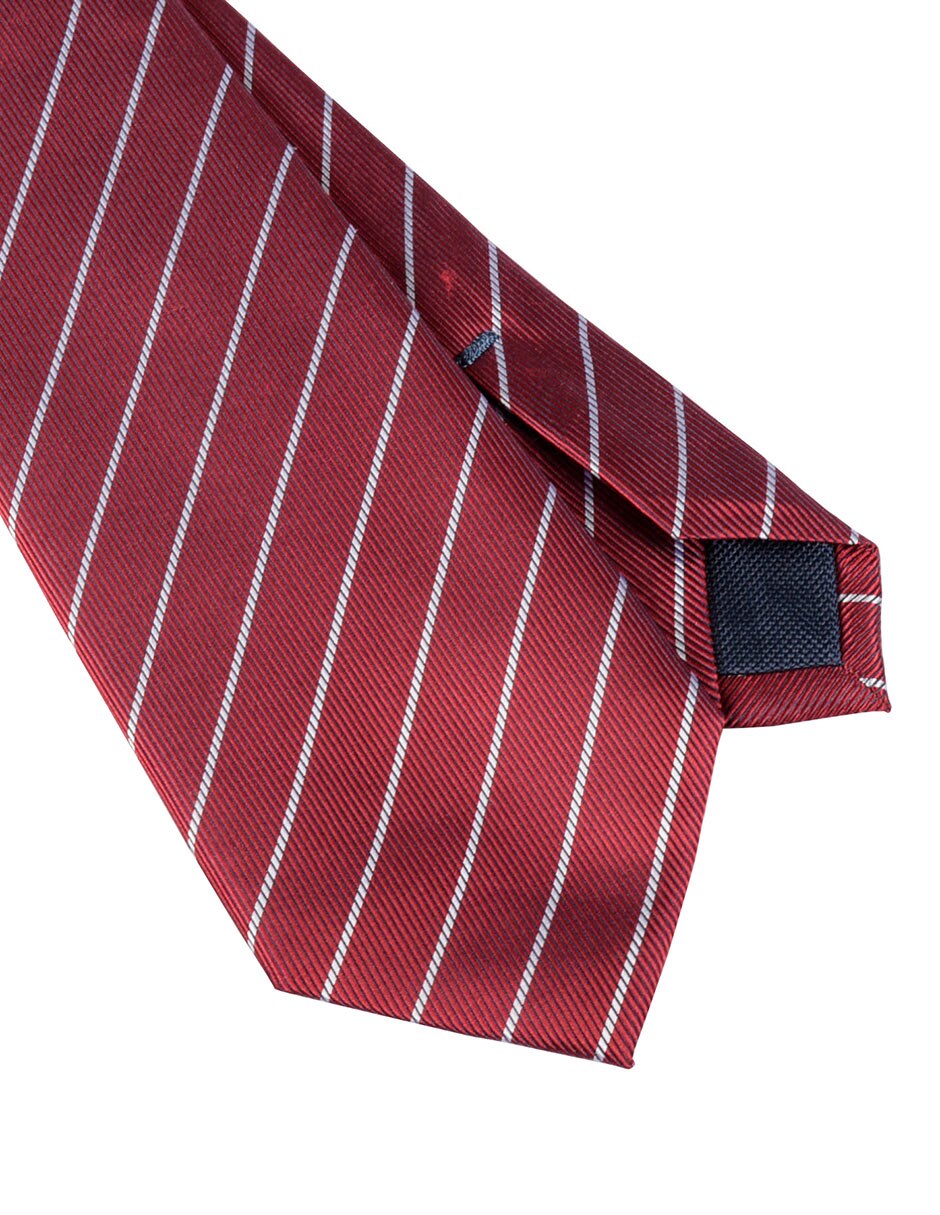 Corbata regular de seda estampado a rayas para hombre 3