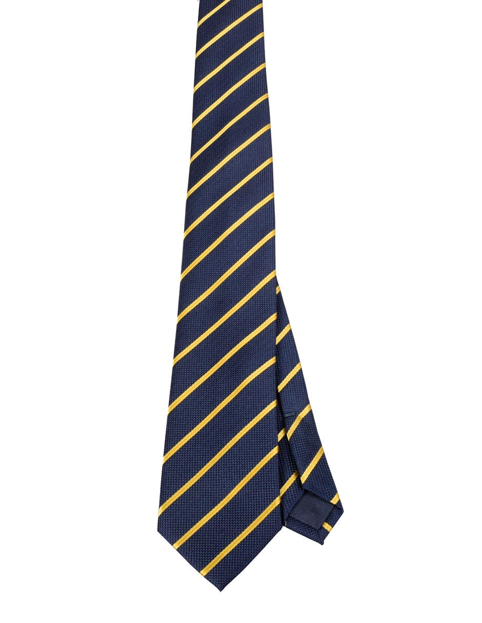 Corbata regular de seda estampado a rayas para hombre