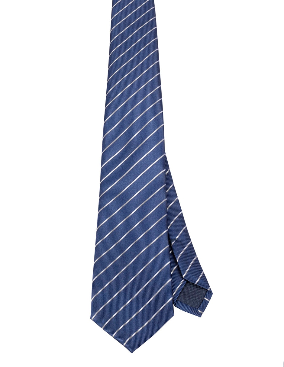 Corbata regular de seda estampado a rayas para hombre