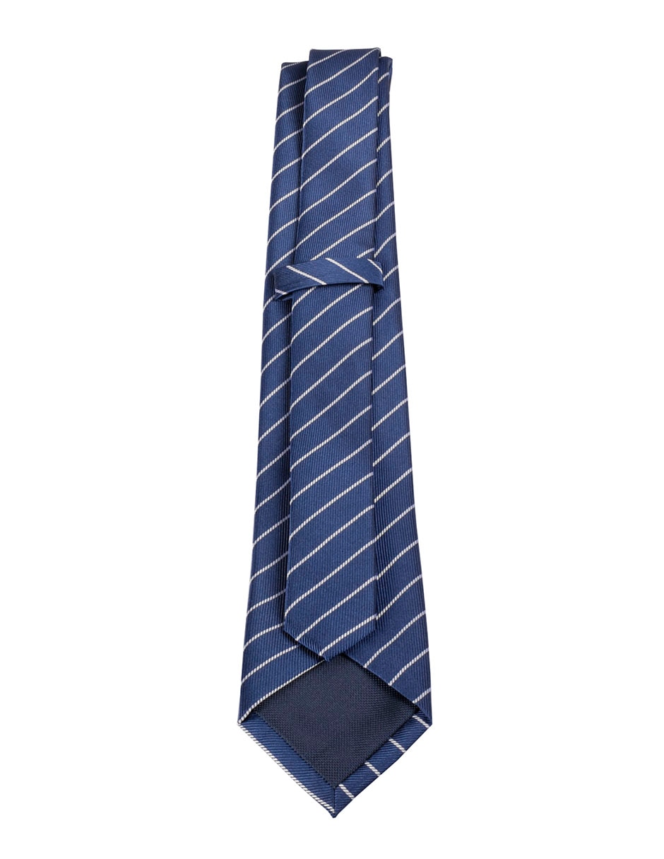 Corbata regular de seda estampado a rayas para hombre 2