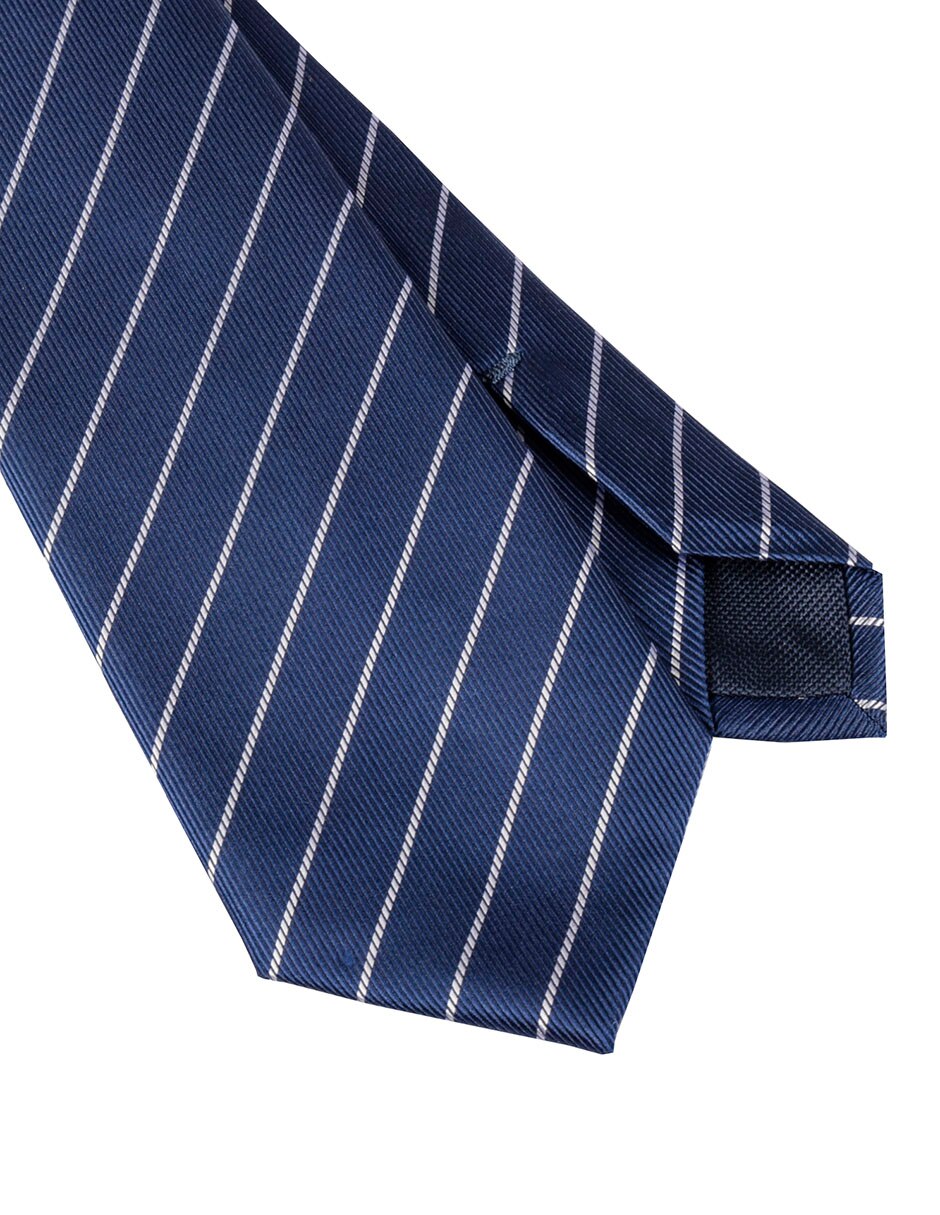 Corbata regular de seda estampado a rayas para hombre 3