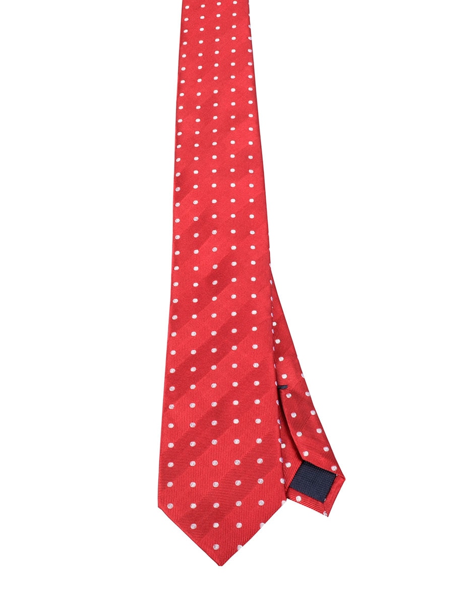 Corbata regular de seda estampado lunares para hombre
