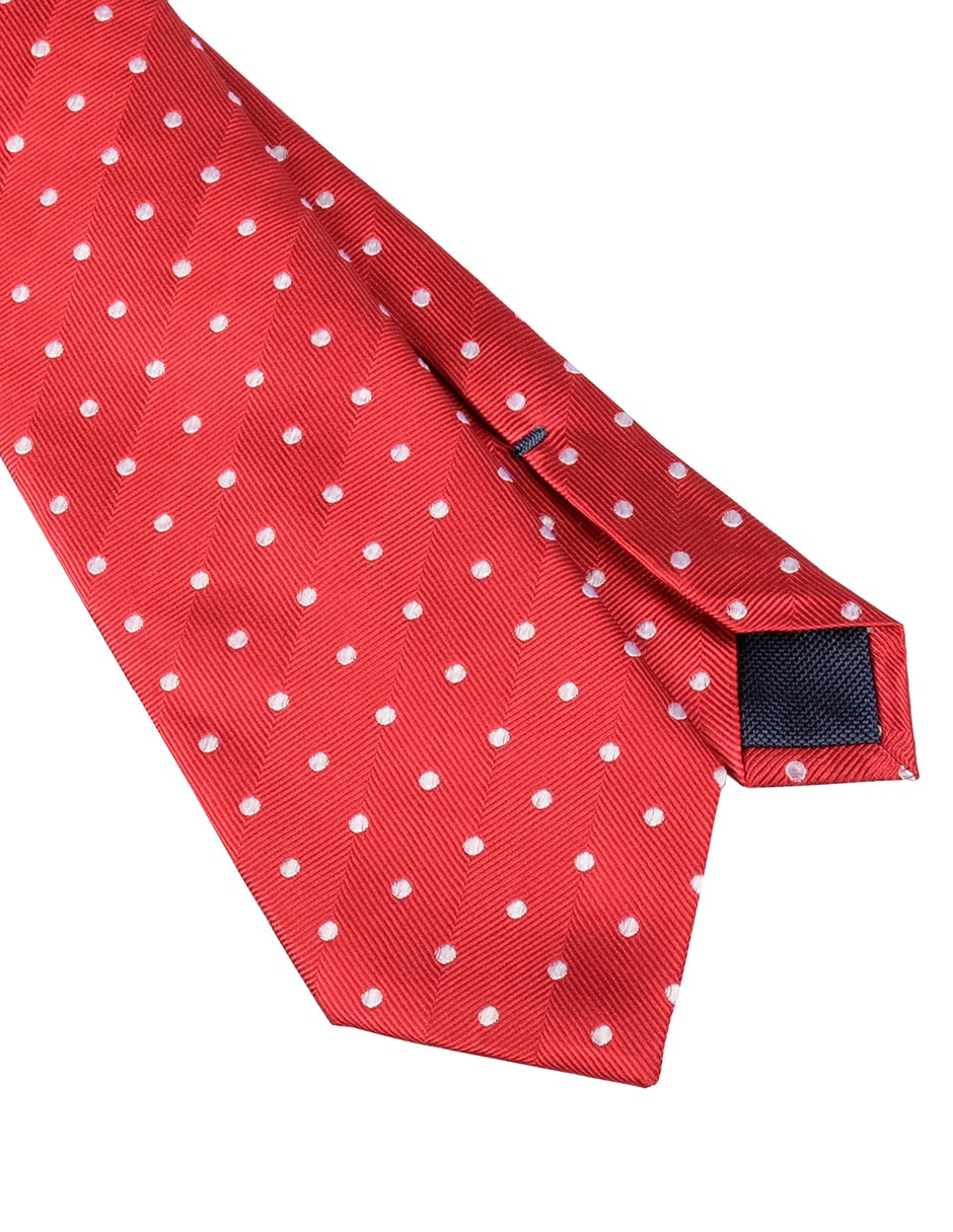 Corbata regular de seda estampado lunares para hombre 3