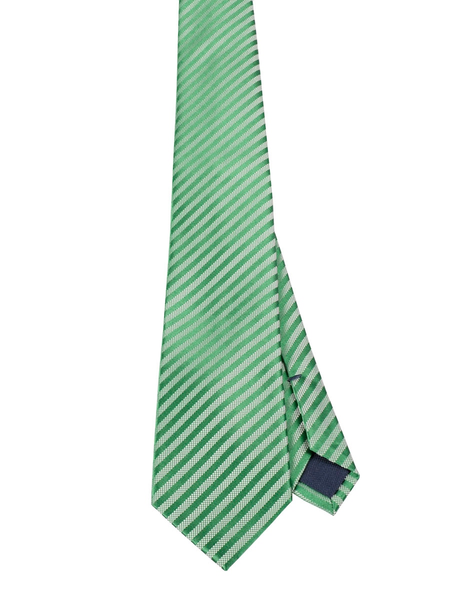 Corbata regular de seda estampado a rayas para hombre
