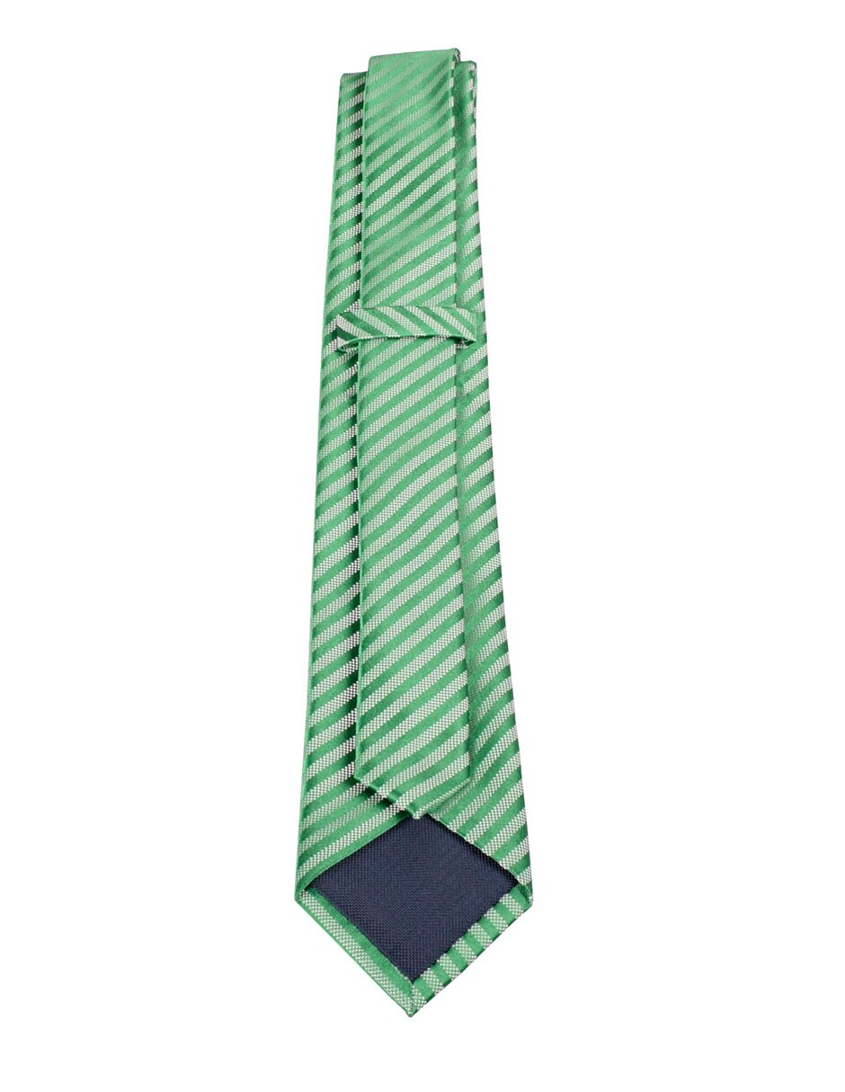 Corbata regular de seda estampado a rayas para hombre 2