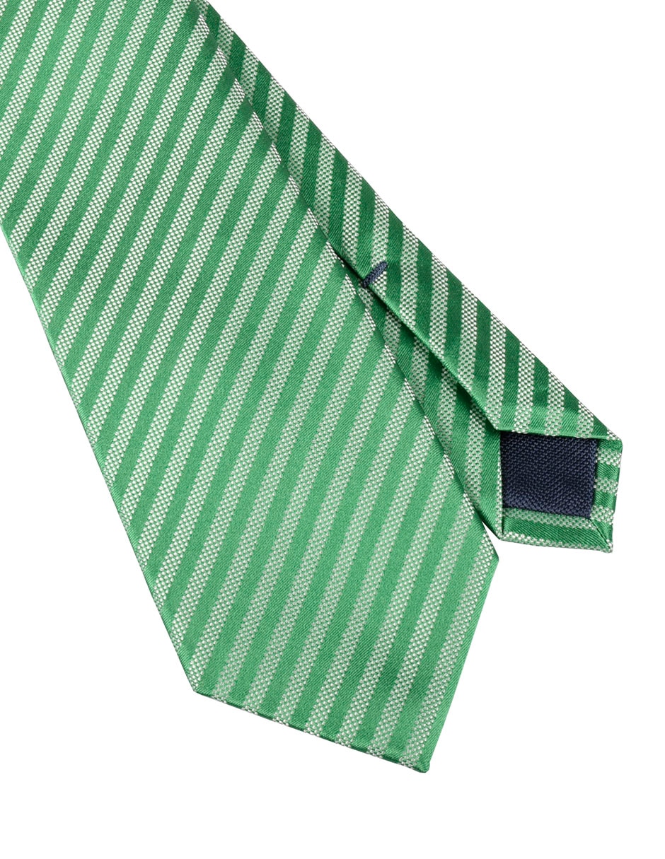 Corbata regular de seda estampado a rayas para hombre 3