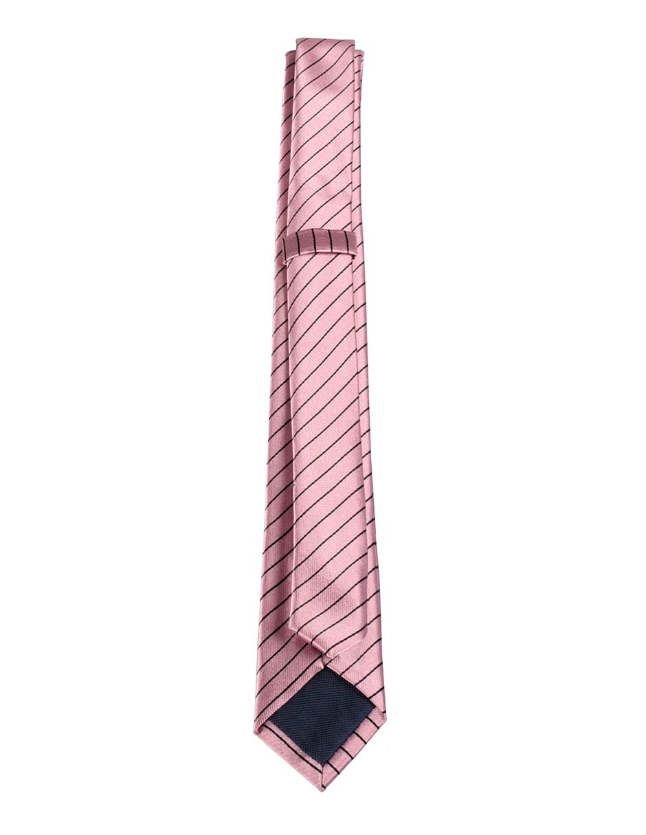 Corbata Slim (4-6 cm) de Seda y poliéster estampado A rayas para 2
