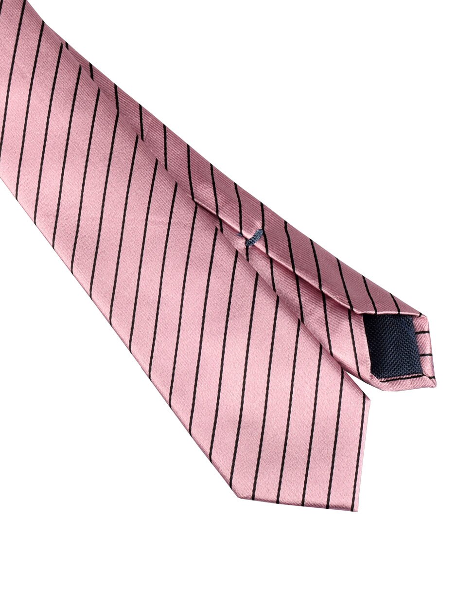 Corbata Slim (4-6 cm) de Seda y poliéster estampado A rayas para 3