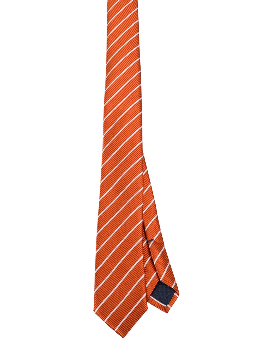 Corbata Slim (4-6 cm) de Seda y poliéster estampado A rayas para