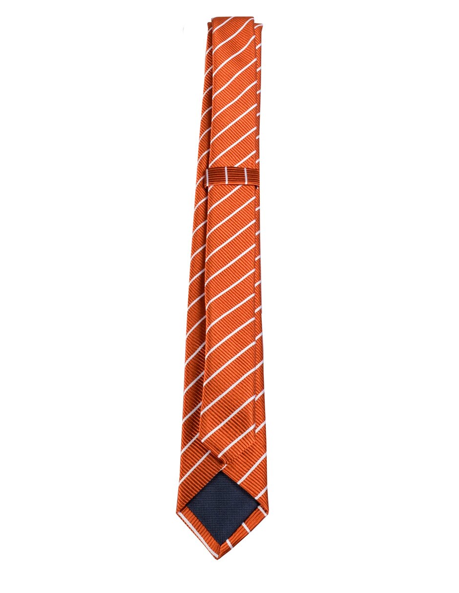 Corbata Slim (4-6 cm) de Seda y poliéster estampado A rayas para 2