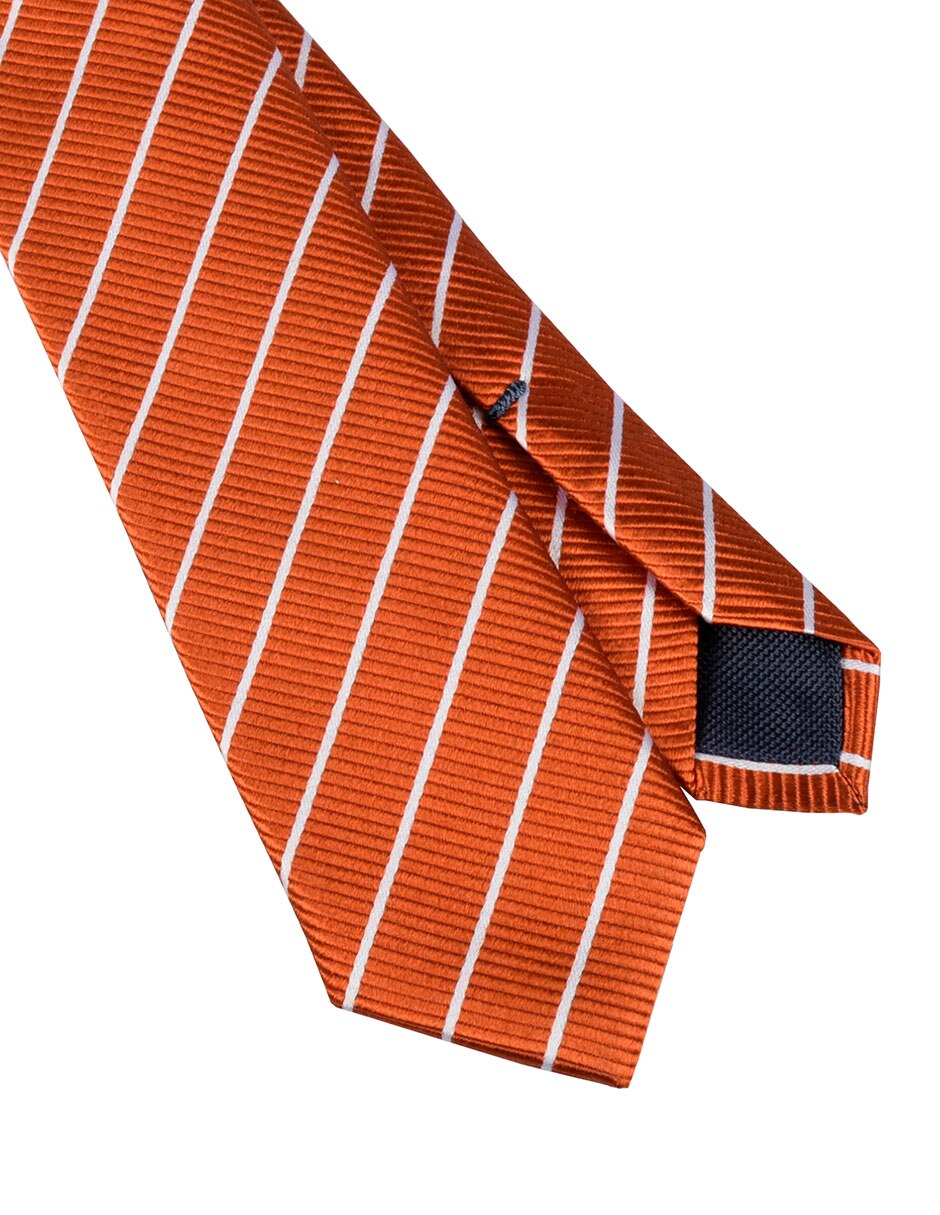 Corbata Slim (4-6 cm) de Seda y poliéster estampado A rayas para 3