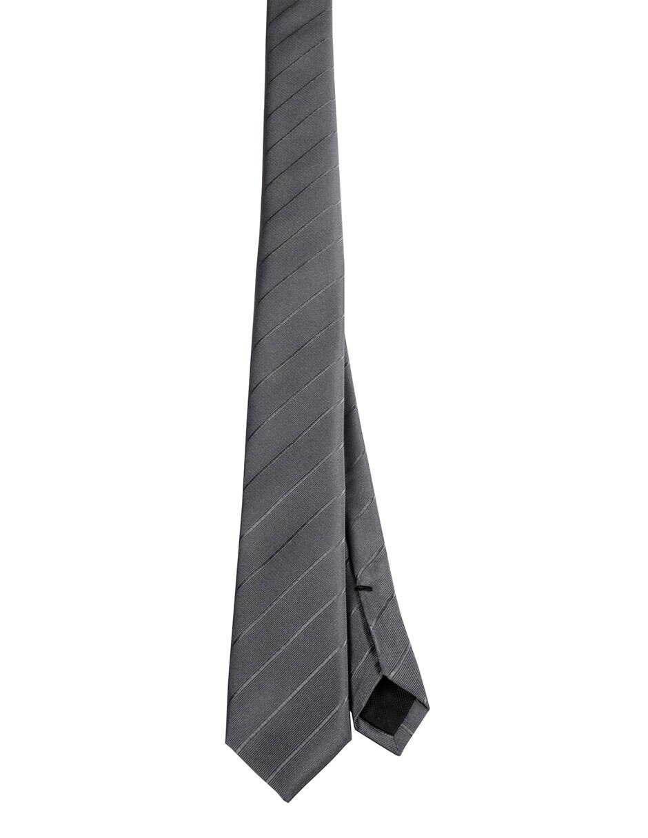 Corbata Slim (4-6 cm) de Seda y poliéster estampado A rayas para