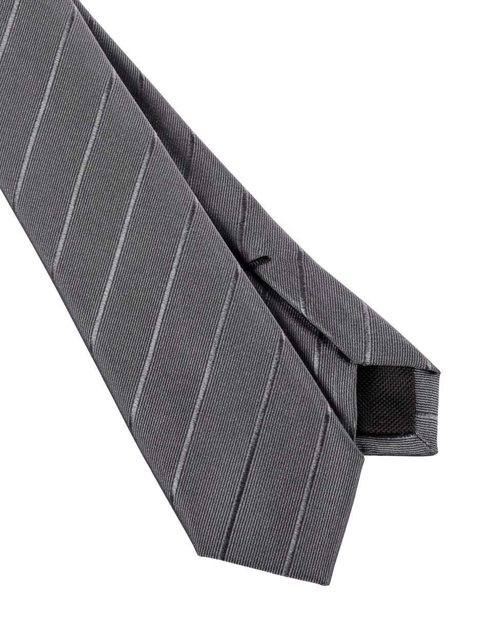 Corbata Slim (4-6 cm) de Seda y poliéster estampado A rayas para 3