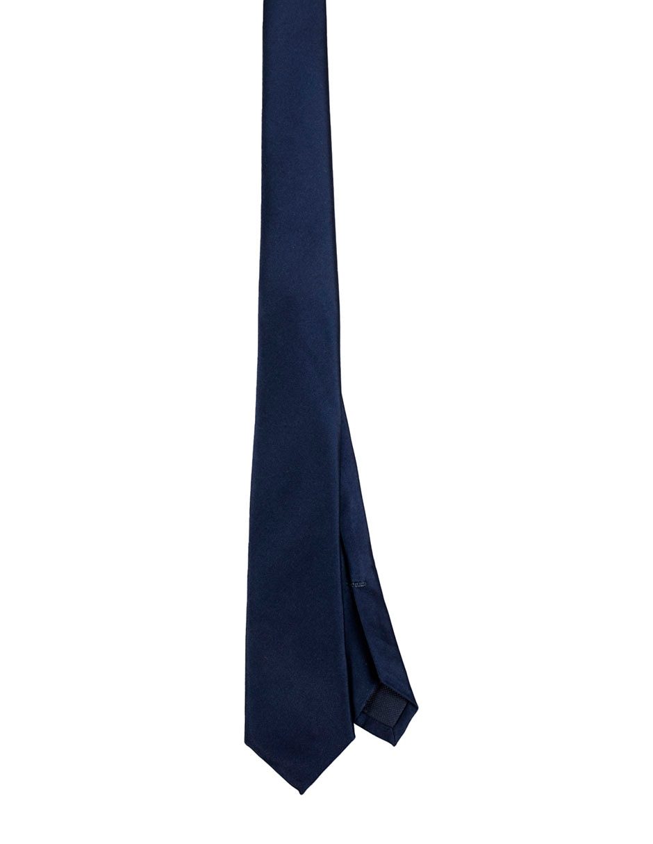 Corbata Slim (4-6 cm) de Seda y poliéster estampado Liso para